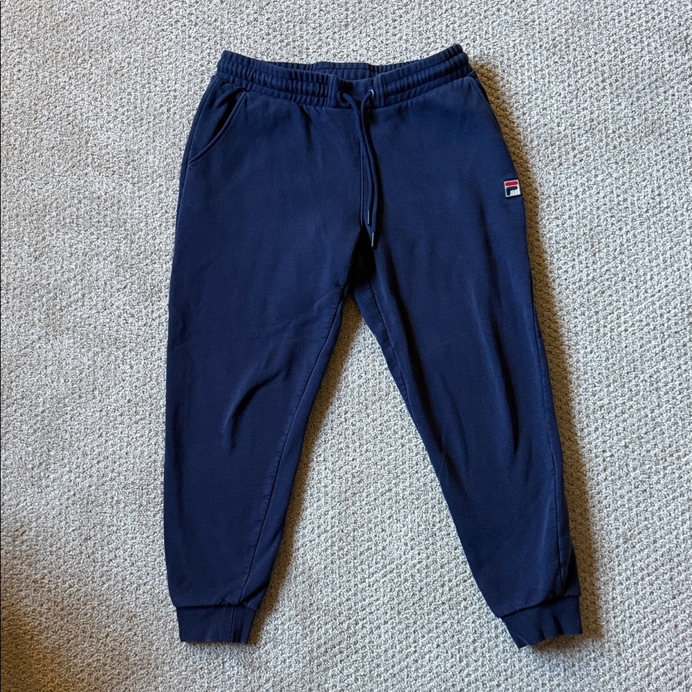 Fila Women's Navy Blue Fleece‎ Lined Jogger Sweatpants Size M